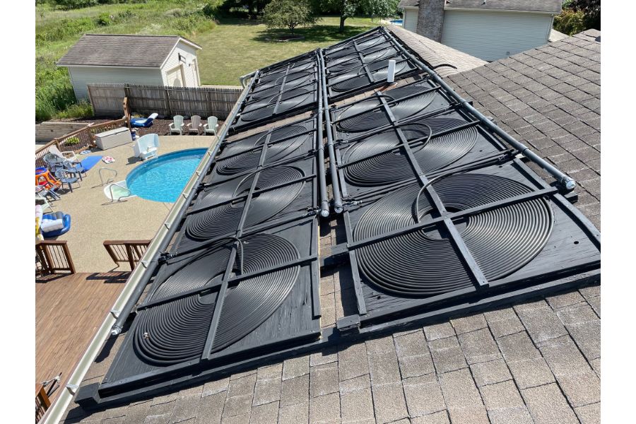 Pool Solar Heater from the Roof